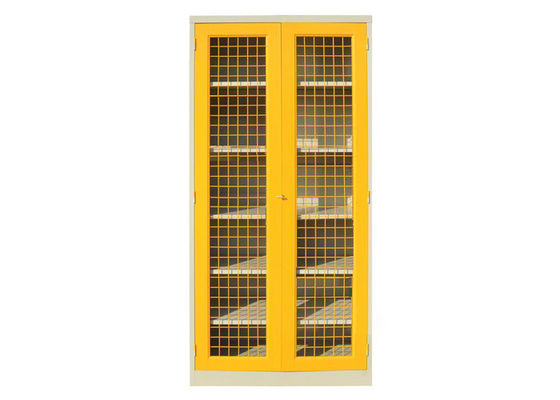 Fácil monte a cor amarela das portas dobráveis de aço das redes da dobradiça dos armários de armazenamento
