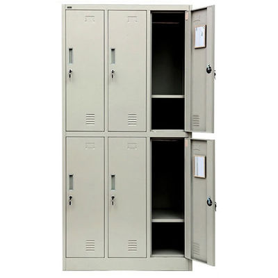 Mobiliário de escritório de aço das portas D450mm do armário 6 do cacifo de armazenamento do metal