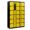 Armário de armazenamento durável preto amarelo codificado auto do cacifo 18 seguros eletrônicos