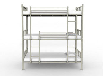 Quadro do quarto da cama do espaço de Tribed da cama de beliche do metal da mobília de escola adulto resistente do grande cama do metal de 3 camadas