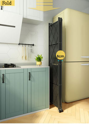 Shelving claro dobrável com rodas, shelving do dever do metal de 3 séries para a cozinha
